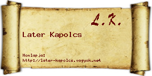 Later Kapolcs névjegykártya
